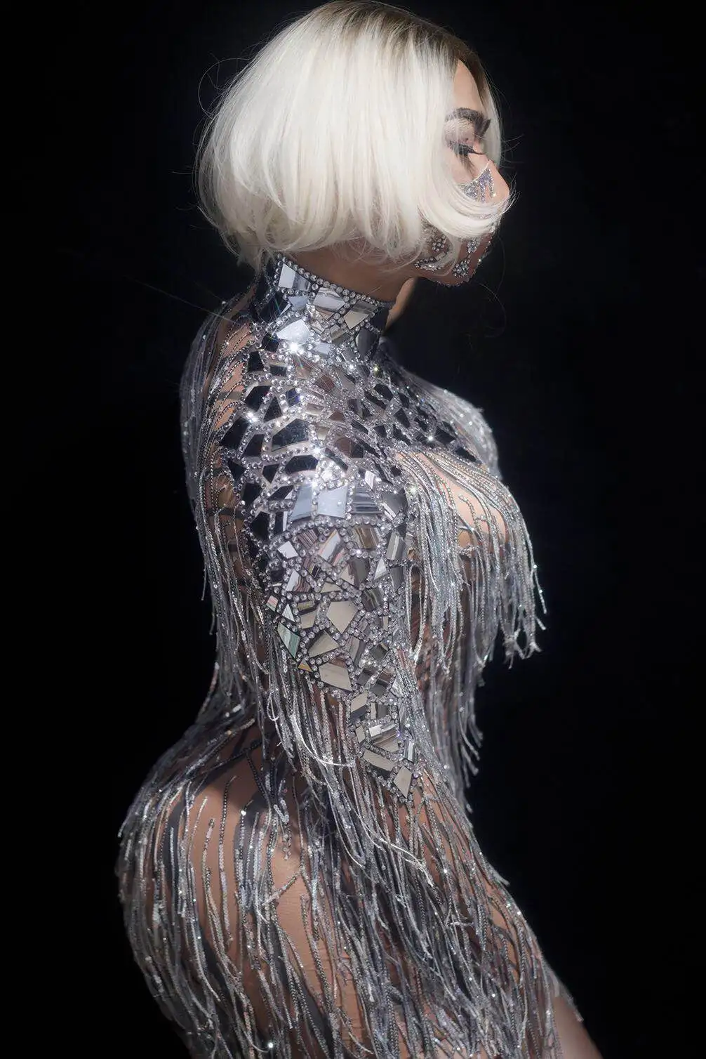 Новое поступление серебристые бриллиантовые короткие платья для женского