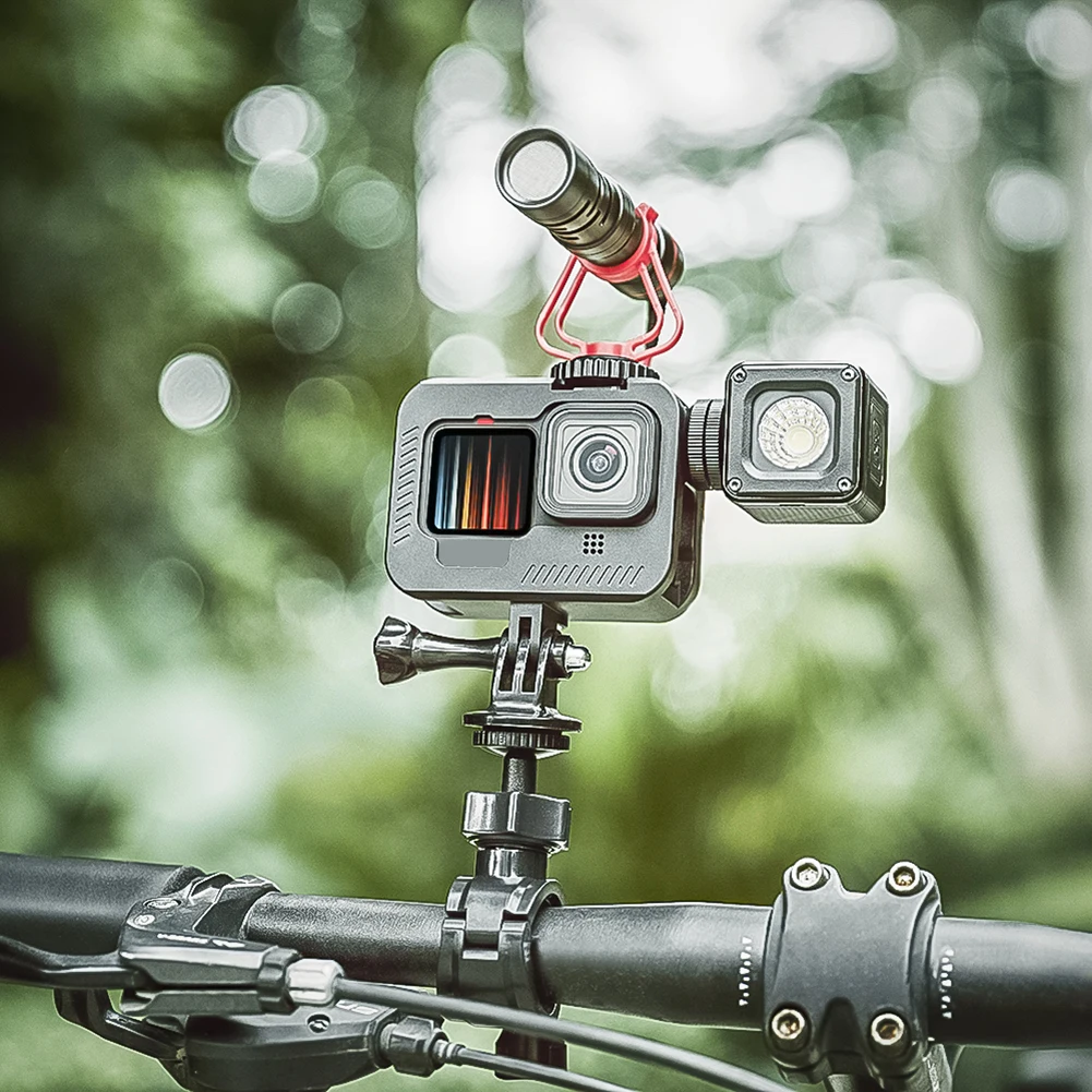 

CNC Aluminum Frame Elements Carrying Handheld Camera for GoPro Hero 9 Black Protective Cage with Cold Shoe Mount