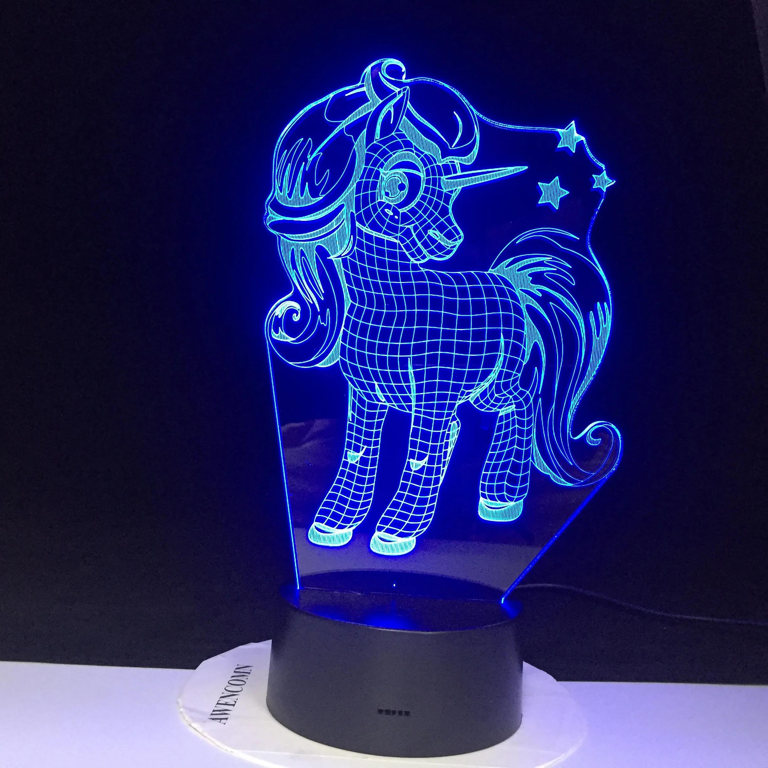 

Hot 3D Night Lamp Cute Unicorn 7 Colorful USB Household Bedroom Office LED Table Lamp Child Night Lights Christmas Gifts 3476
