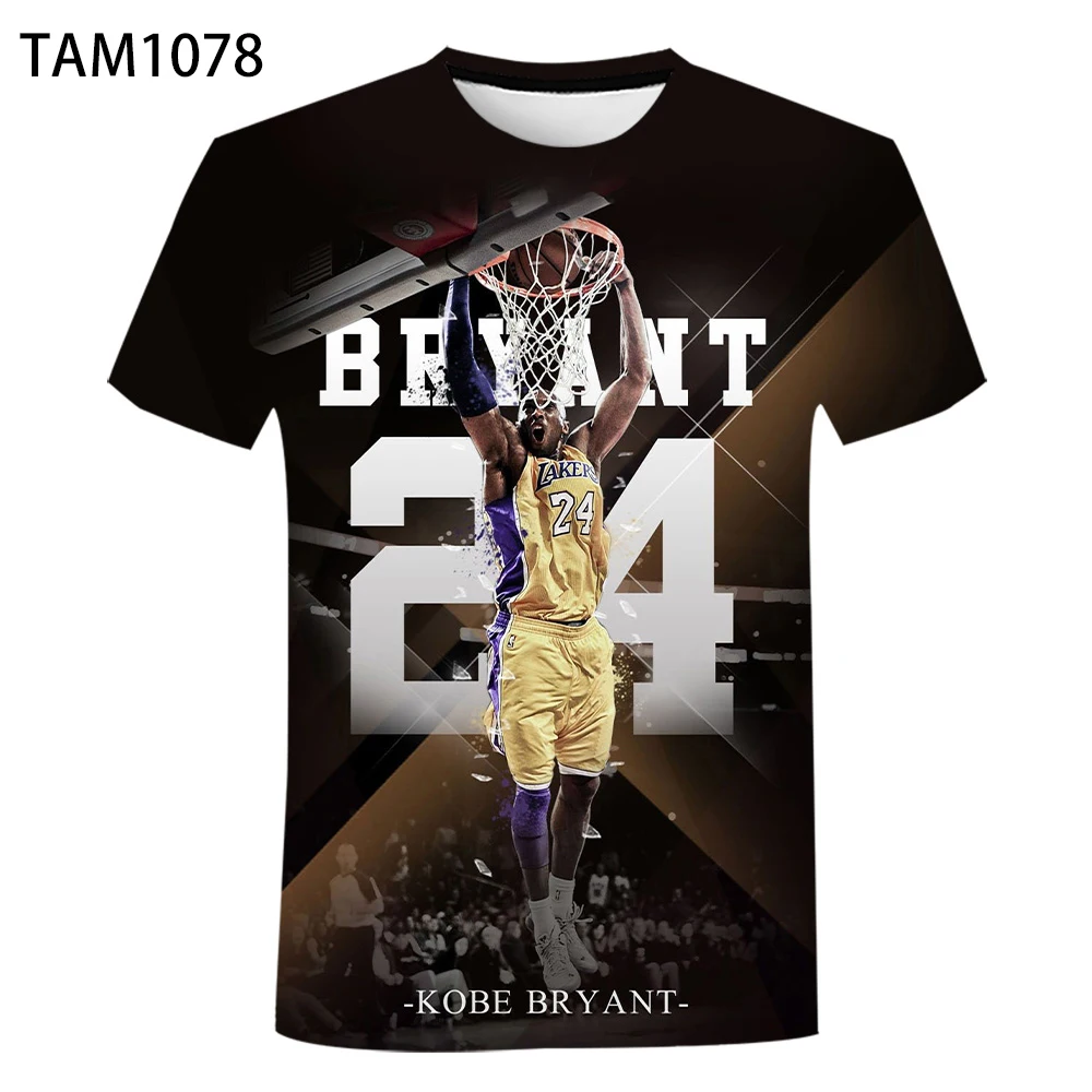 Новинка 2021 Спортивная футболка Kobe 24 с 3D принтом для фитнеса мужская и женская