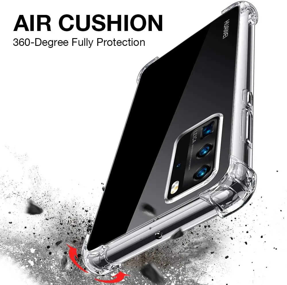 Противоударный чехол-бампер для Huawei P40 Lite E P30 Pro P20 P10 P Smart Z Plus 2019 Nova 3 3i 5T 7i мягкий