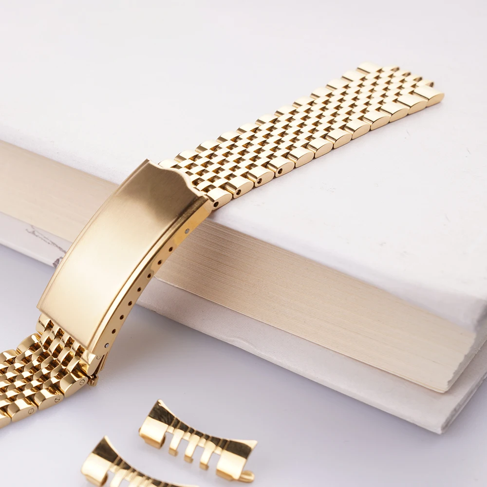 

Rolamy 18mm 20mm 316L Stainless Steel Hollow Curved End Replacement Wrist Watch Band Bracelet Strap For Vintage Omega Geneve