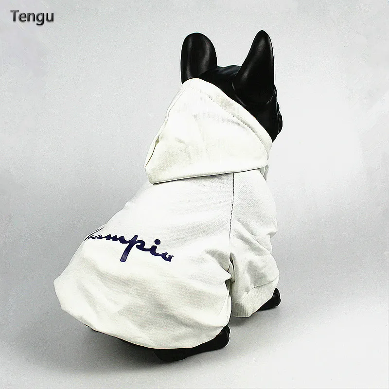 Black white Japanese and Korean style dog clothes pet tide brand cat French bulldog hooded sweater coat suitable for medium size