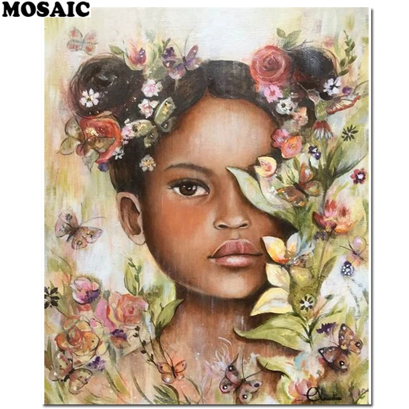 Diy Набор для рисования с круглыми камнями и полотном Картина Пейзаж цветочным