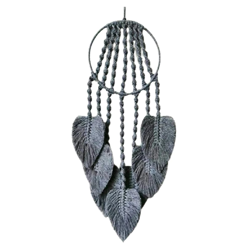 

Wall Hanging Tapestry Hand-Woven Bohemia Style Layer Wave Macrame for Living Room Garden Bedroom Home Decoration Mat