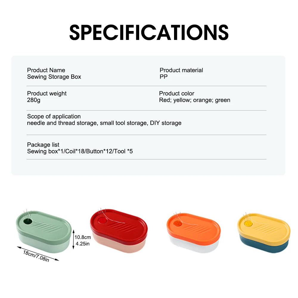 

Household Sewing Storage Box Needle Tape Scissor Threads Sewing Boxes DIY Embroidery Handwork Tool Storage Container