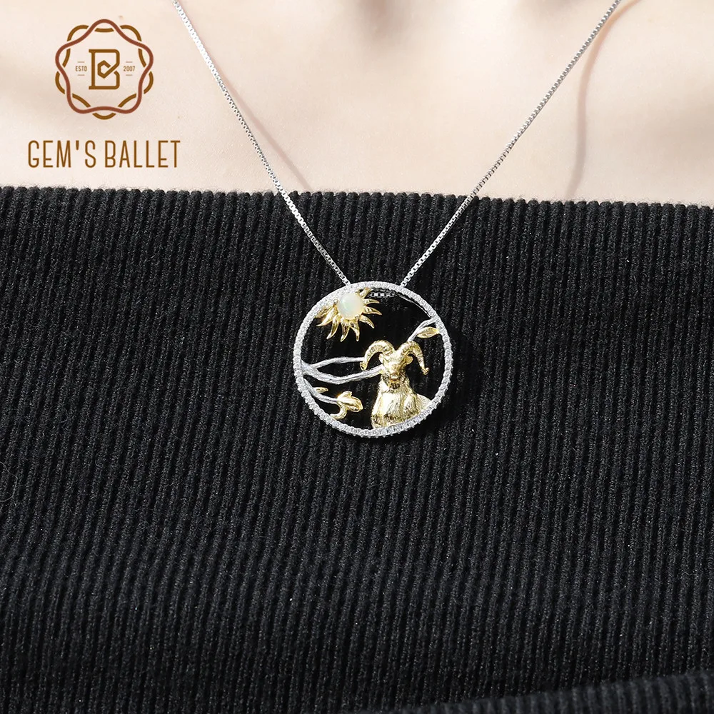 Женский кулон из серебра 925 пробы с натуральным африканским опалом|Подвески| |