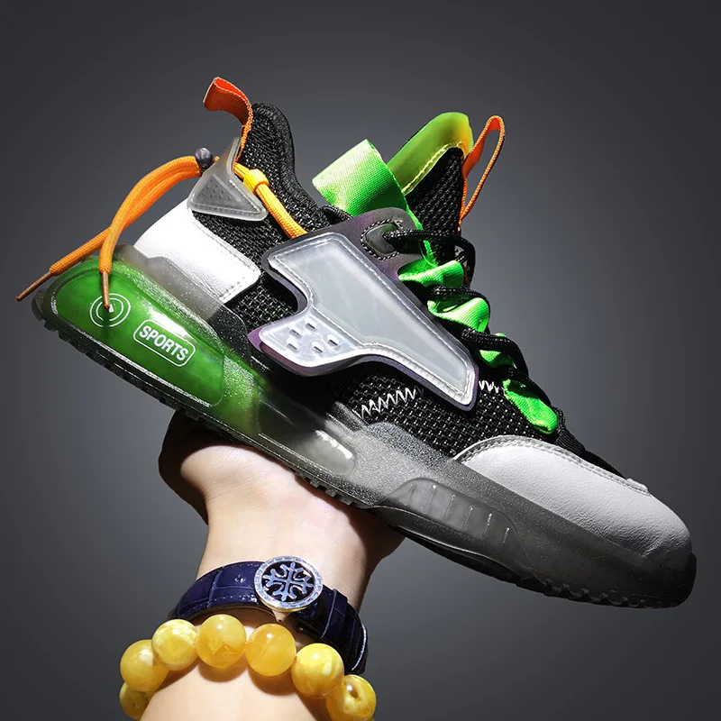 

Shoes men's spring new flying woven mesh popcorn casual sports shoes youth men's old shoes