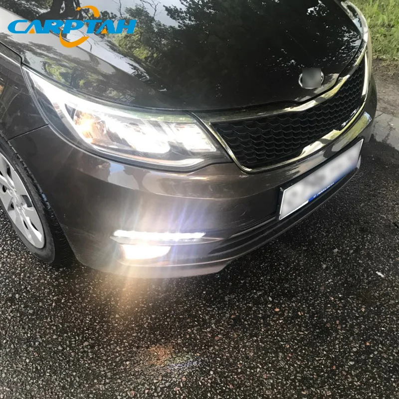 Светодиодные дневные ходовые огни woodtah противотуманные фары для Kia Rio K2 2015 2016