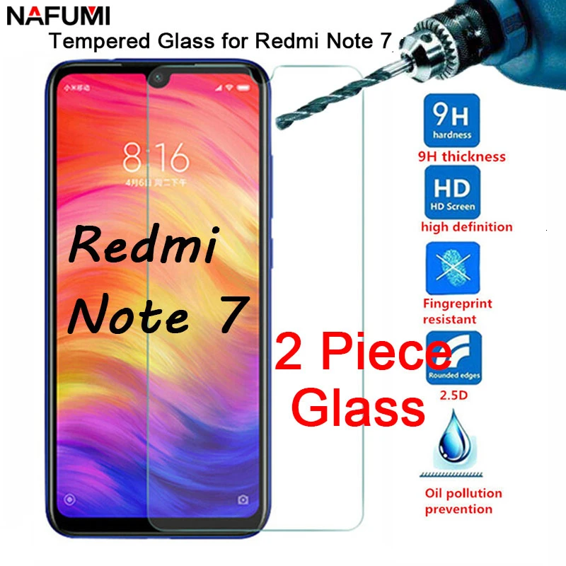 2 шт./лот защитная пленка для телефона Redmi Note 7 защита экрана из закаленного стекла