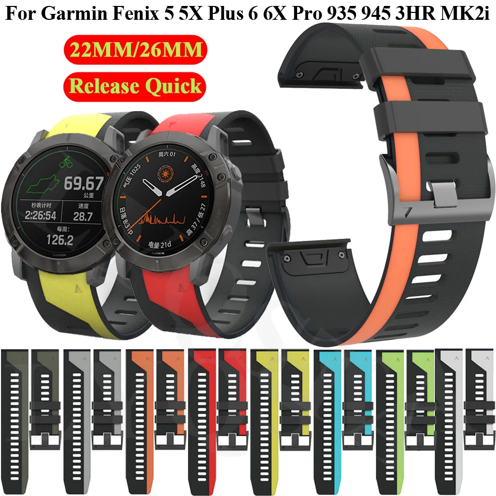 

Ремешок силиконовый для смарт-часов Garmin Fenix 6 6X Pro Fenix 5X 5 3 3HR S60 MK1, 22 мм