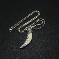 necklace nature style wolf tooth pendant necklace distinctive retro for men jewelry