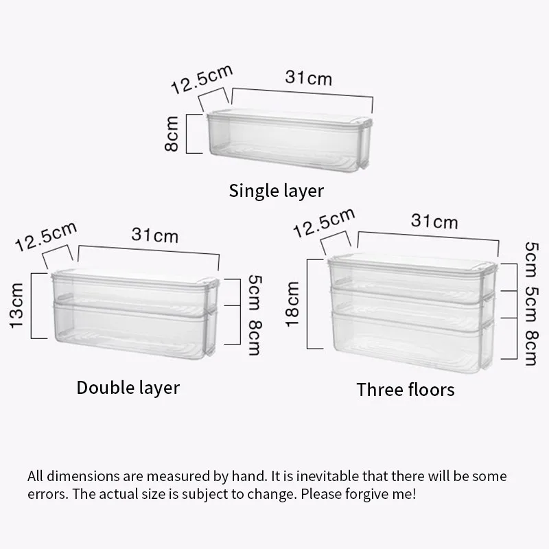 Контейнер для хранения еды на 1/2/3 уровней в холодильнике с крышкой прозрачный