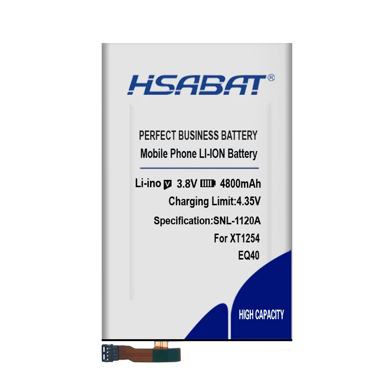 HSABAT EQ40 4800 мАч батарея для Motorola Moto Droid Turbo XT1254 XT1225