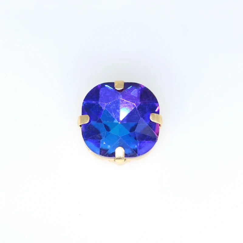 square blue flame 12p многоцветный цвет пламени плоское шитье стекло, кристалл, камень пришить стразы драгоценности Позолоченные Кнопки DIY аксессуары для одежды - Цвет: square blue flame