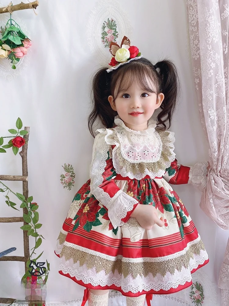 Новинка осенне-зимние платья на заказ для девочек в испанском стиле детские