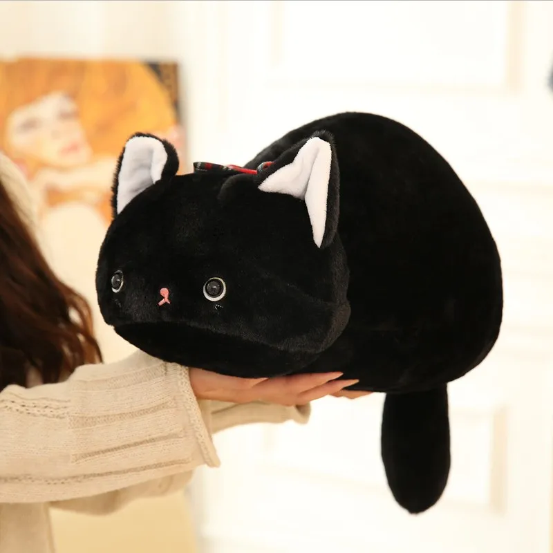 

Kawaii Blcak Cat Baby Stuffed Calico Cat Pillow for Children Doll Toy Kids Gift