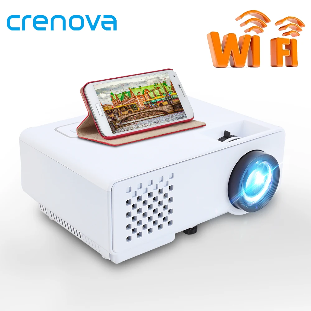 Мини проектор CRENOVA 2800 люмен для Full HD 1080p беспроводной дисплей синхронизации