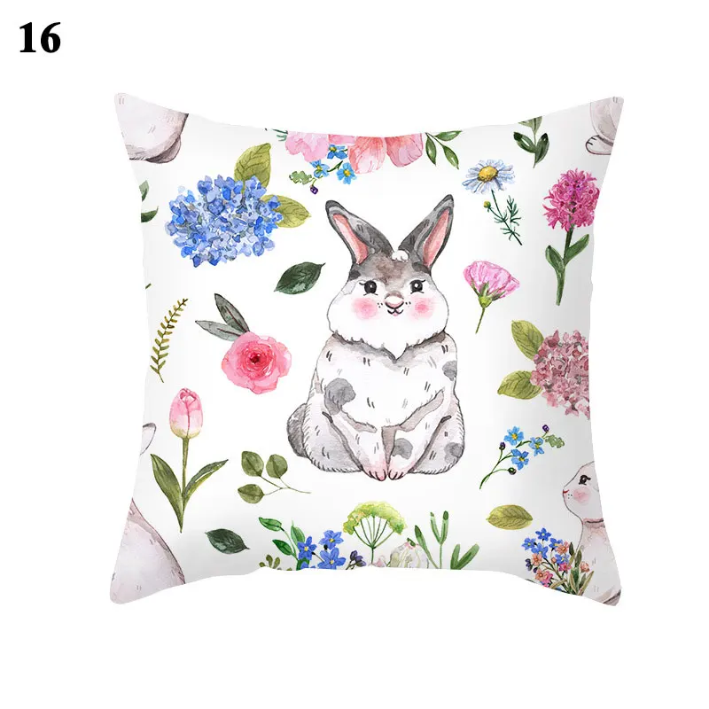 Happy Easter Cute Rabbit Pillow Cover Decorative Cushion For Sofa Home Car Covers Decor Cartoon Pilowcase | Дом и сад