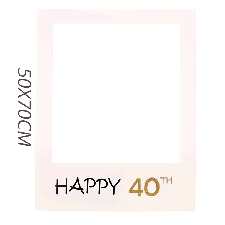 40th Свадебный декор фоторамка для взрослых 30th 40th 50th 60th Happy Birthday Photo Booth Реквизит для детей 1 день Рождения Декор принадлежности - Цвет: 40th