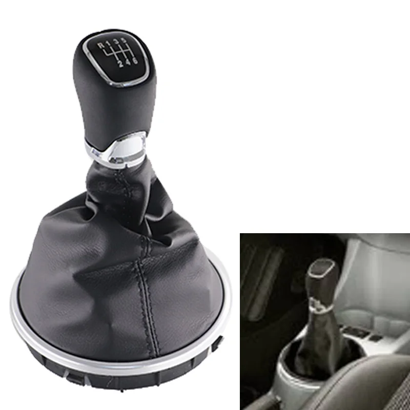 Серебряный и кожаный автомобильная ручка переключения передач рычаг