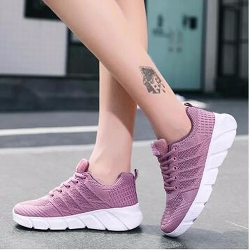 

Women Casual Sport Lace-up Shoes Women's Running Breathable Sneakers Plus Size Female Light Walking Shoes Zapatos De Mujer