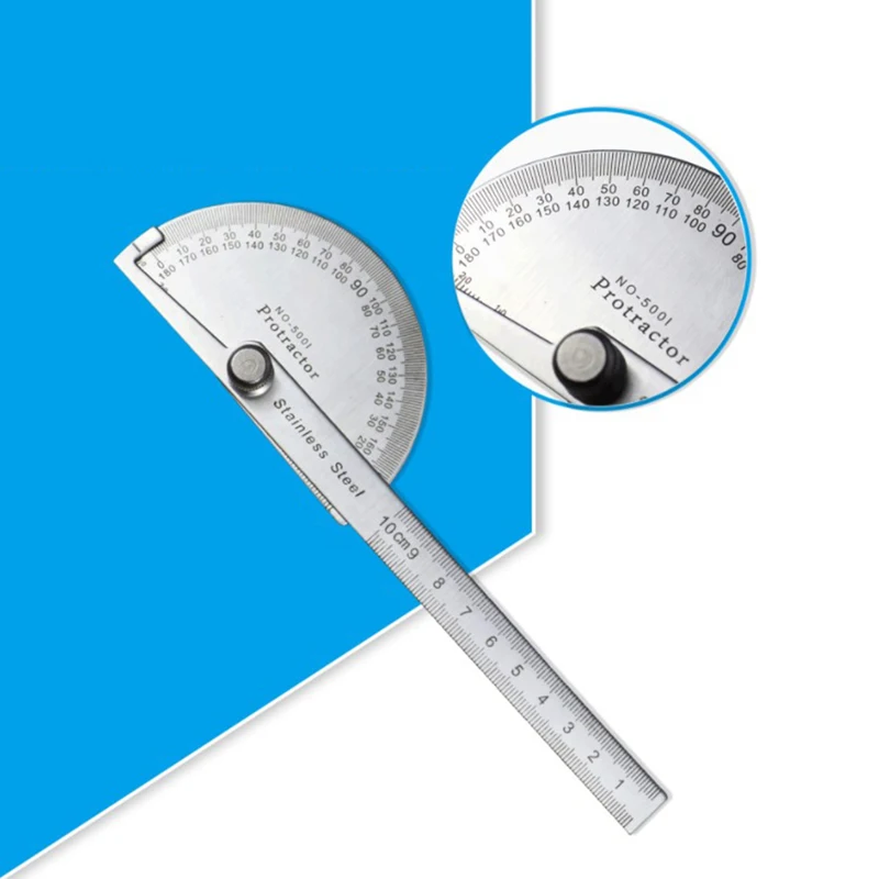 1 Pc Angle Ruler 180 Degree Protractor Metal Finder Goniometer Stainless Steel Woodworking Tools Rotary Measuring | Инструменты