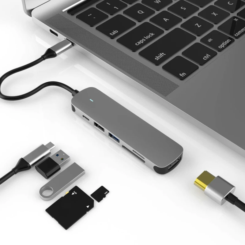 

USB-концентратор типа C 3,1 на 4K HDMI-совместимый RJ45 USB SD/TF кардридер PD Быстрая зарядка 8 в 1 USB-порт для MacBook Air Pro ПК концентратор
