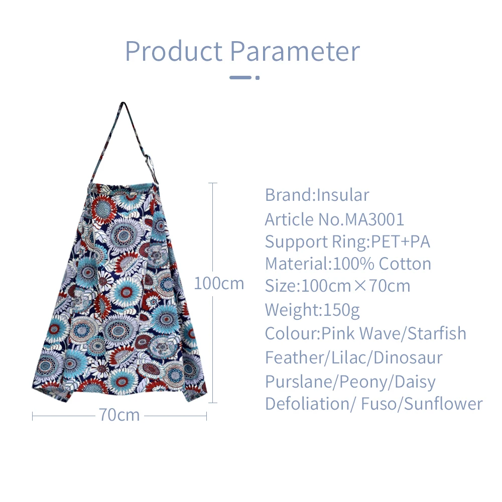 Накидка для кормления грудью Insular дышащая хлопковая муслиновая ткань младенцев