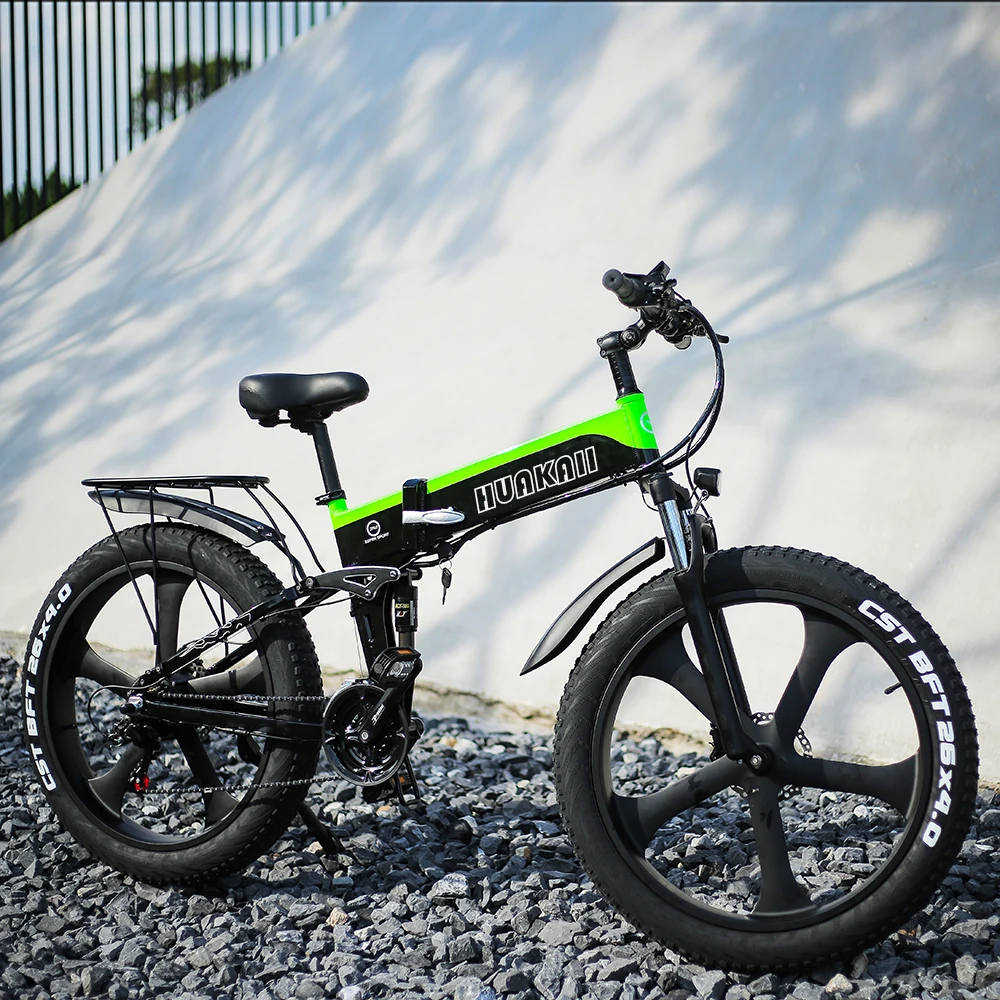 Günstig Huakaii Elektrische Bike Faltbare Elektrische Fahrrad 48V 12,8 Ah 1000W Elektrische Mountainbike 4,0 Fett Reifen Elektrische Fahrrad Strand E Bike