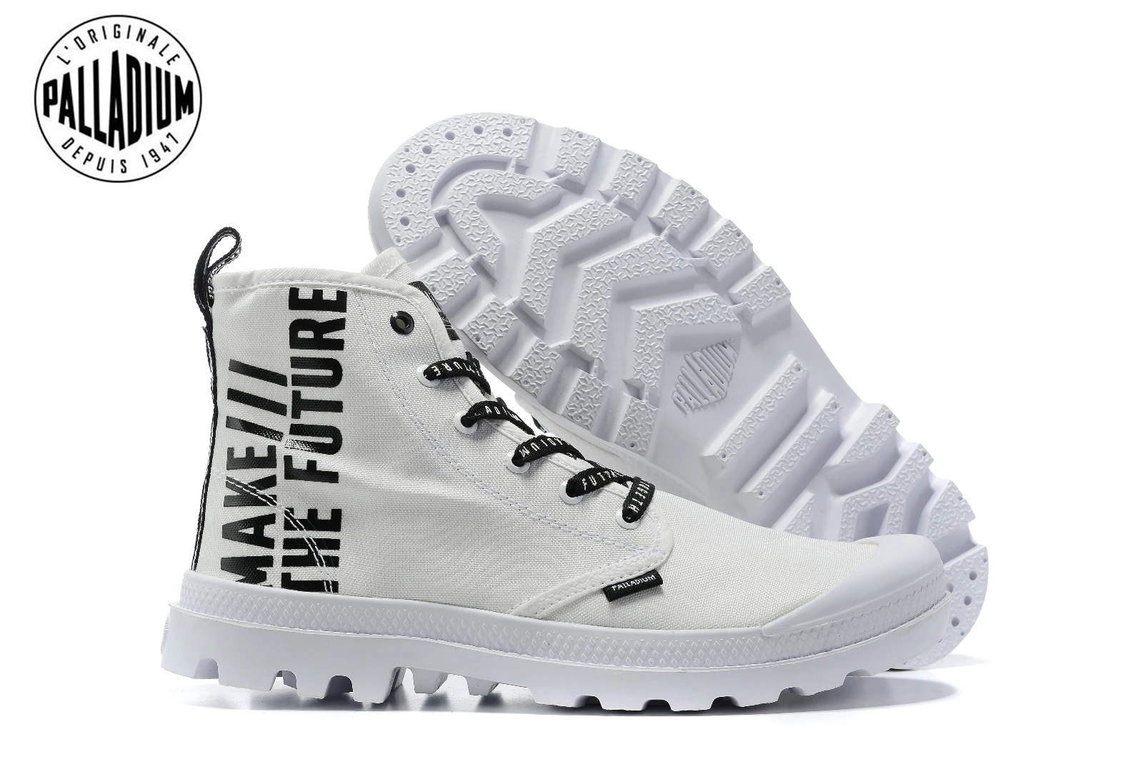 

Original New PALLADIUM Men Women High Top Classic Canvas Shoes Letter Webbing Walking Shoes White Boots Outdoor Shoes Eur35-45