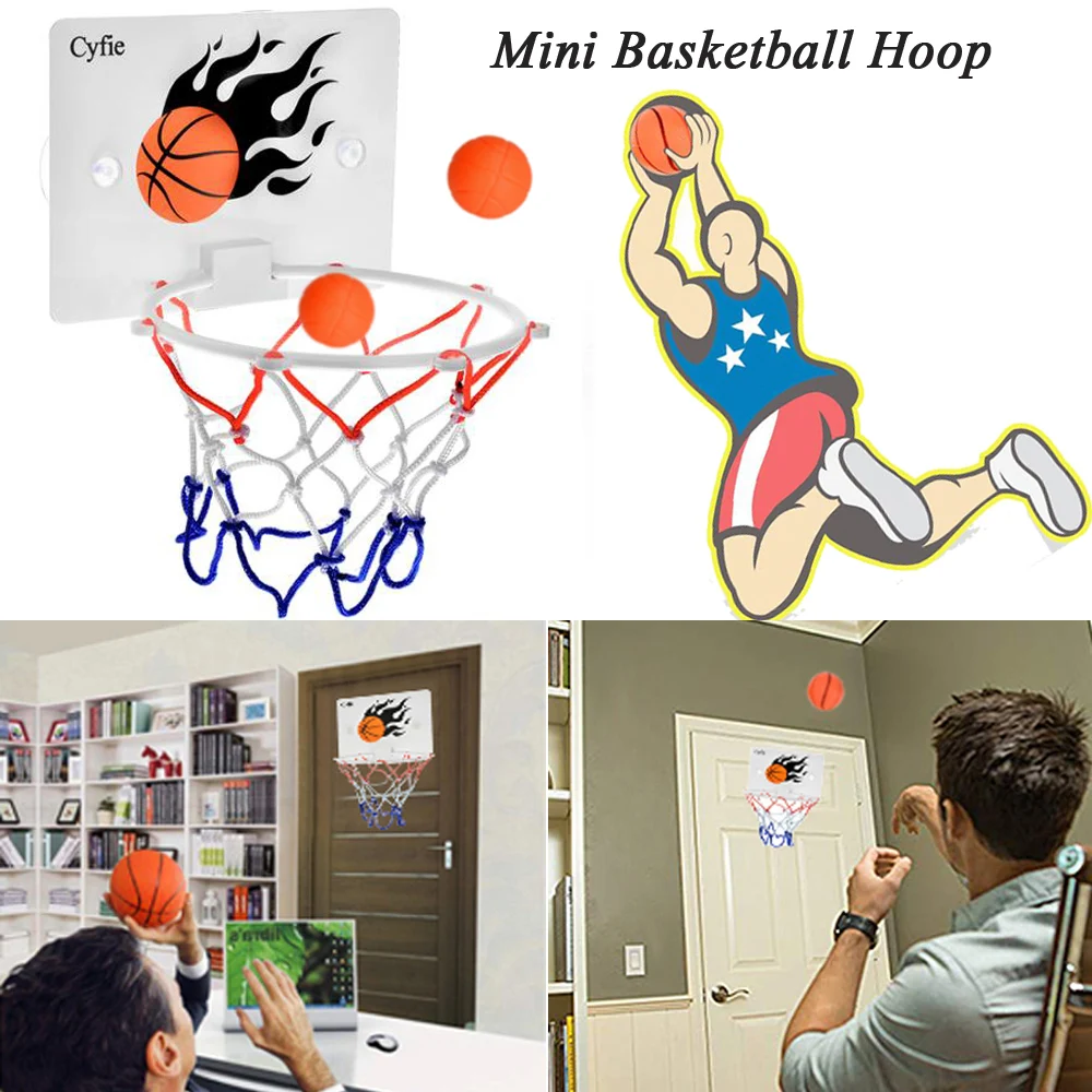 

Cyfie Basketball Hoop Toy Office Desktop Game Bathroom Toilet Slam Dunk Gadget Basketball Lovers Boys Girls Indoor Outdoor