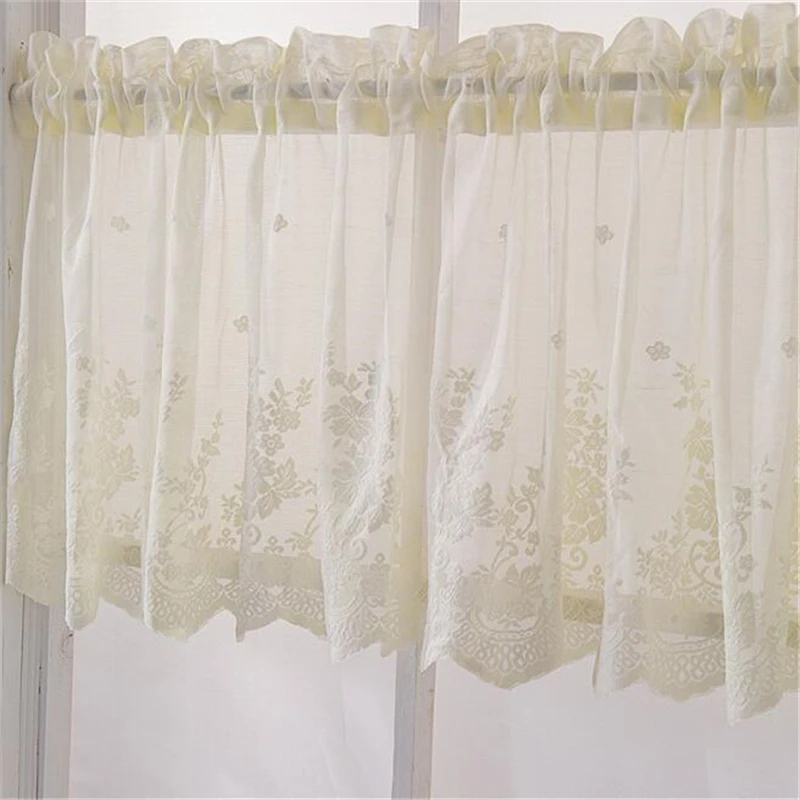 Кружевные Волнистые Короткие тюлевые полузанавески для гостиной белые
