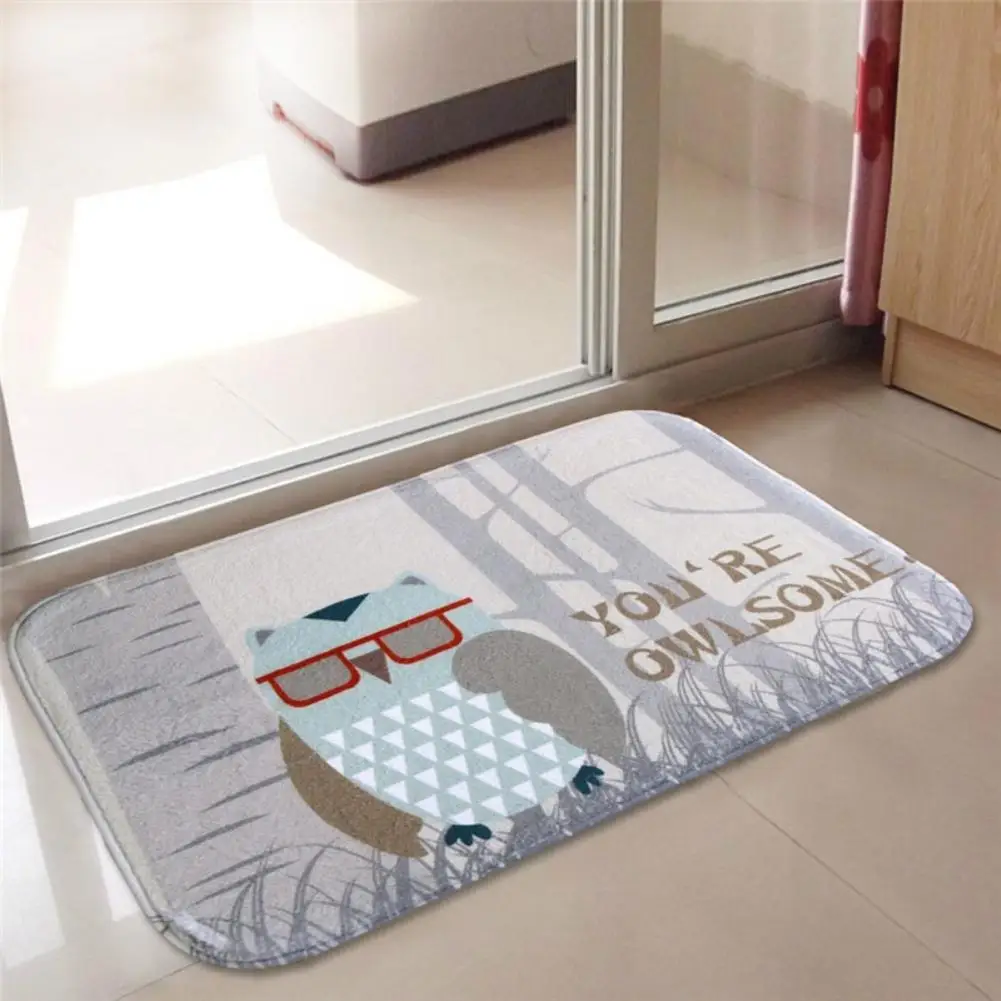 

Soft Cartoon Cute Owls Printed Doormat Bathroom Bedroom Floor Carpet