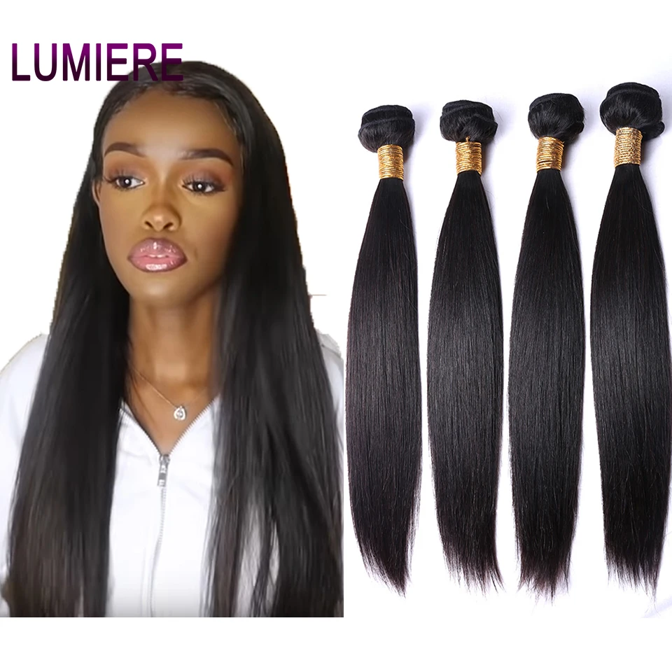 Lumiere прямые волосы пучки бразильских локонов плетение пучков 100% человеческих