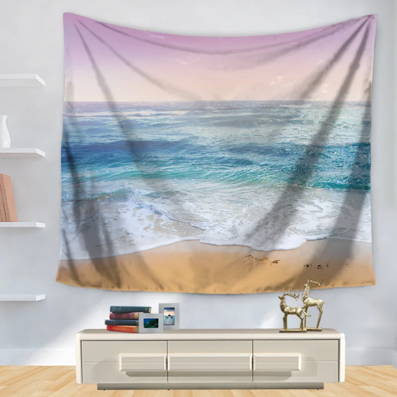 

Modern Style Personalized Art Tapestry Cool Summer Seaside Sky Printed Decorative Tapestry