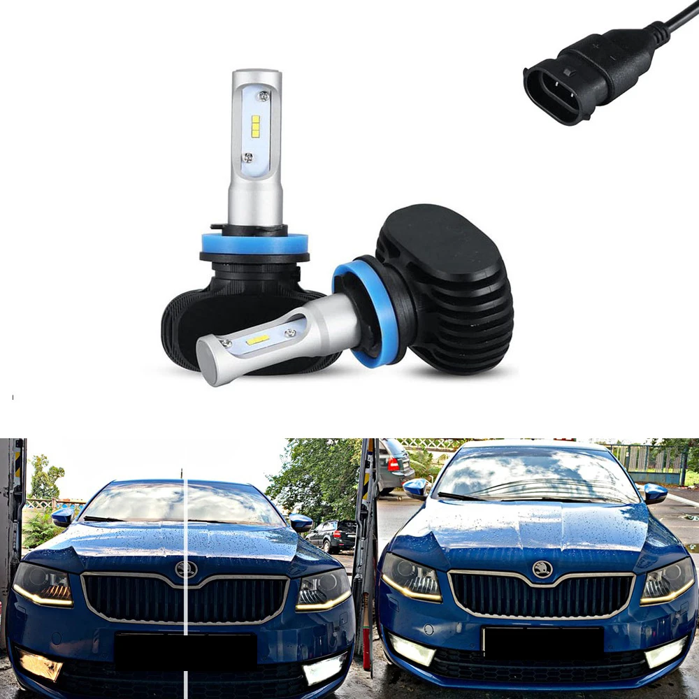 Наконечник высокой мощности H8 / H9 50 Вт 8000 лм для Skoda Octavia 3 5E PreFL (2015)|Передние LED-фары