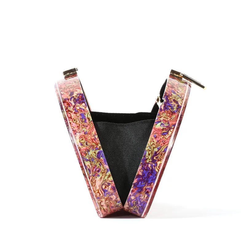 Новый полукруглый Акриловые сумка Для женщин вечерняя сумочка клатч на цепочке