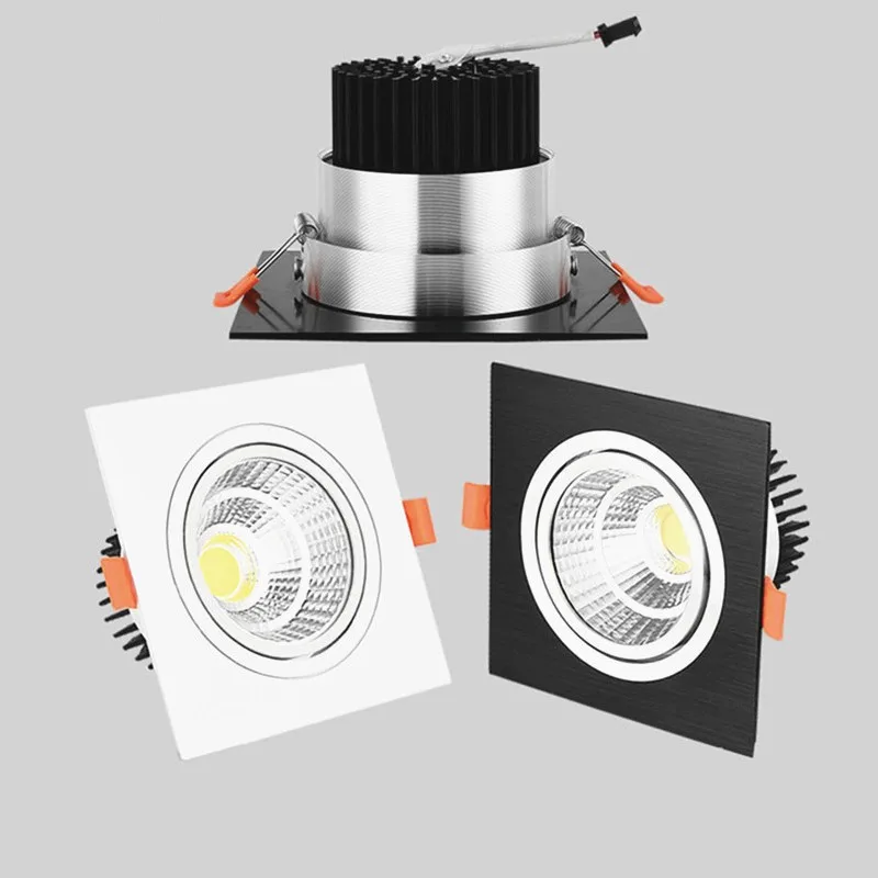 10 шт. квадратный яркий Встраиваемый белый серебристый черный светодиодный