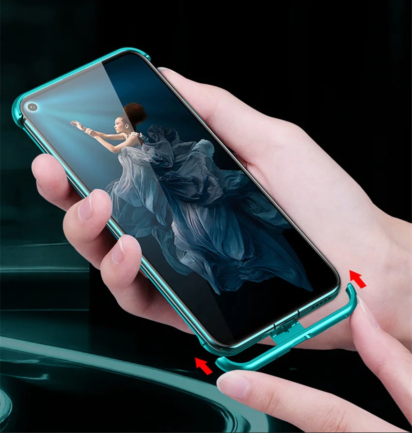 R-just Borderless серия металлический каркас чехол для телефона huawei Honor 20 защитный чехол стеклянная задняя крышка Чехлы для huawei Honor 20 Pro