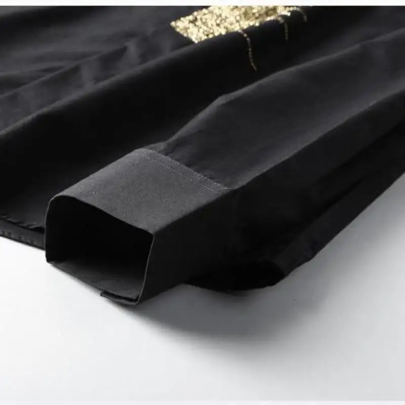 Diamond Luxury Mosaic Shirt Fashion Solid Color Long Sleeve Dress Men White Black Mens Shirts Casual Slim Fit | Мужская одежда