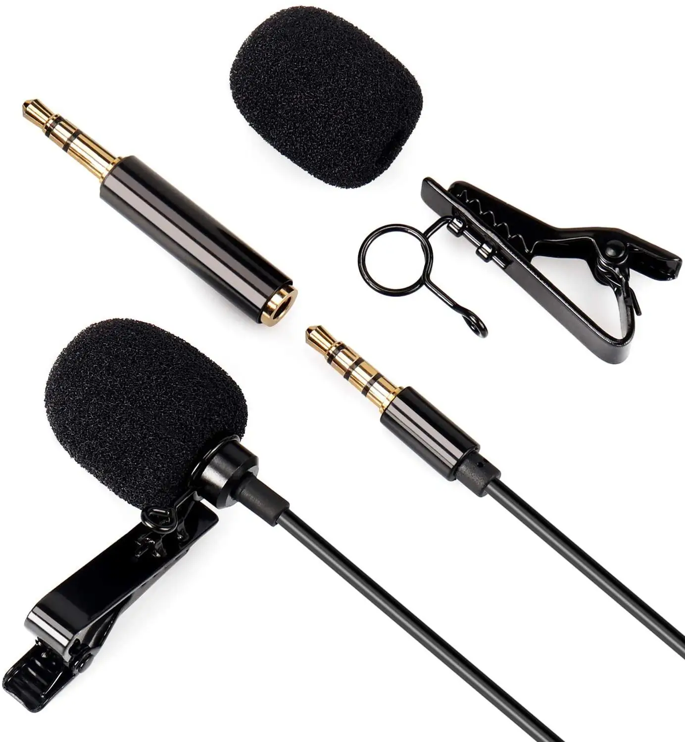 

Daffodil MCP100B Lavalier Clip on Microphone 3.5mm Aux Mini Hands-Free Lapel Microphone for Mobile Phone,PC, Camera, Laptop