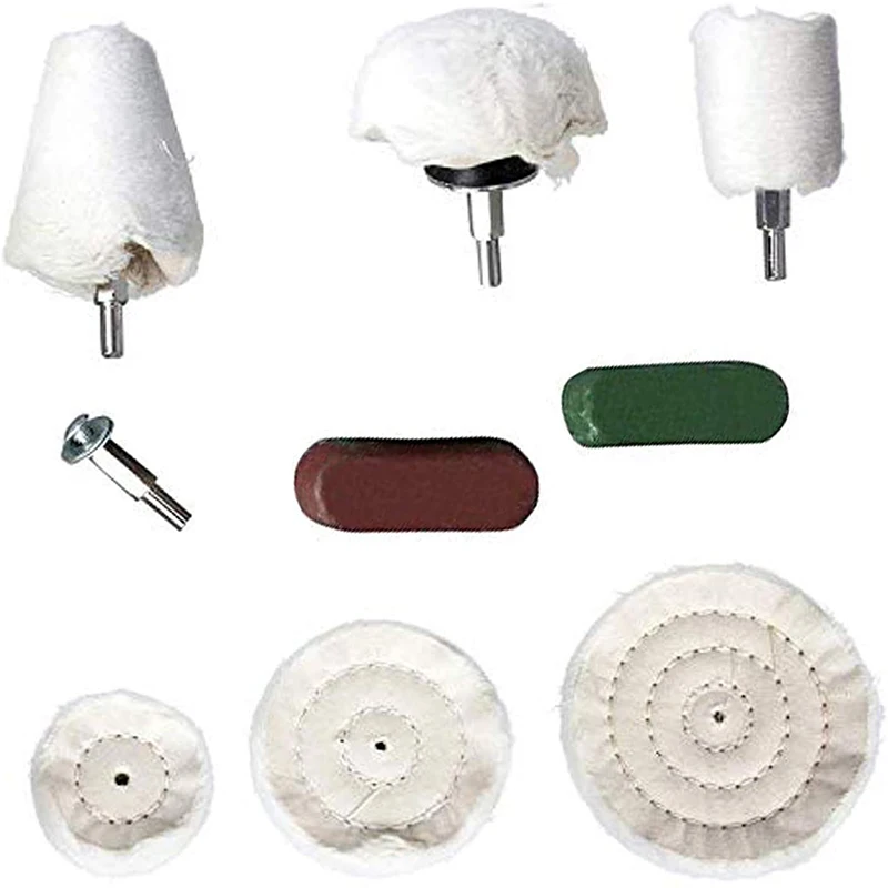 

Полировальная подушка, полировальное колесо, хлопковые полировальные колеса, полировальная подушка с рукояткой 1/4 дюйма, 9 шт.