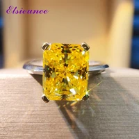elsieunee bohemia created moissanite citrine gemstone solid silver 925 fine jewelry couple finger ring rings for women wholesale