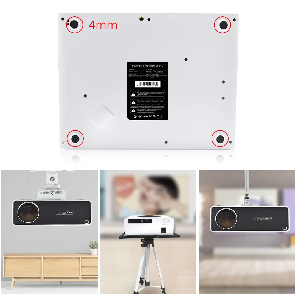 TouYinger Q9 LED Home Cinema 1080P Video Projector Full HD 7000 Lumens ( Android 9.0 Wifi Bluetooth Optional ) LCD Movie Beamer rca projector