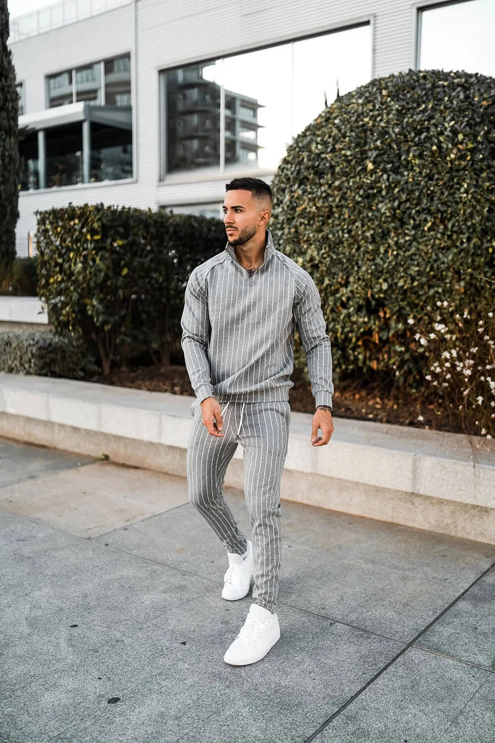 

Ybaby New stripe suit men's fashion leisure sports running long sleeve slim hip hop men outfit set tracksuit men M-3XL