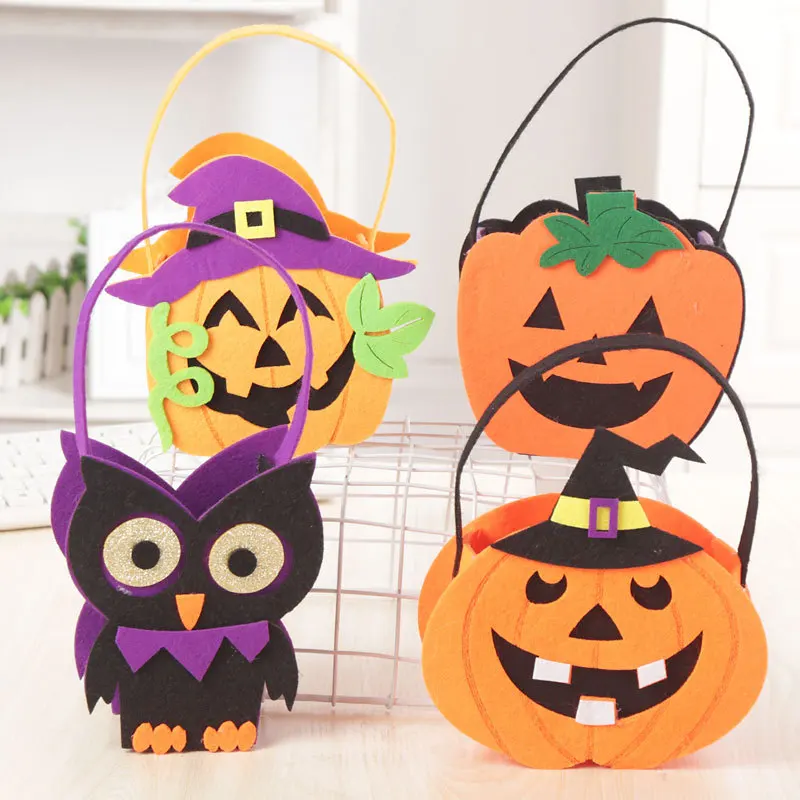 

2021 Happy Halloween Non-woven Candy Tote Bag Ghost Festival Pumpkin Skull Trick or Treat Party Kids Gift Favor Xmas Decor