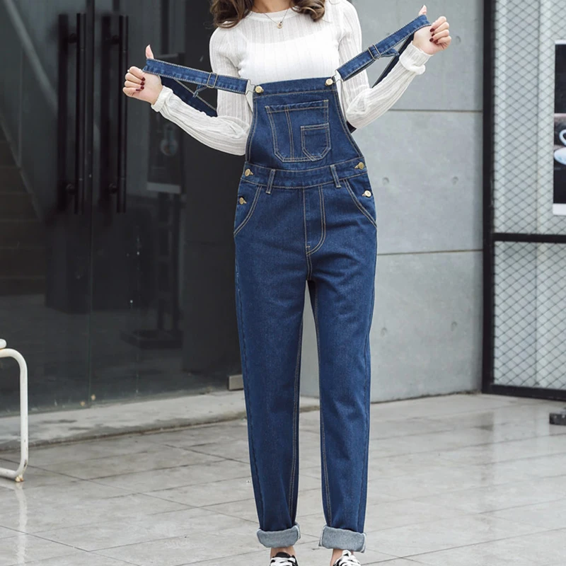 Женский джинсовый комбинезон на осень-зиму | Женская одежда