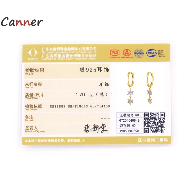 

Canner S925 Sterling Silver 10mm Chain Drop Earring For Women Luxury Simple Petals Zircon Diamond Wedding New Year Party Jewelry