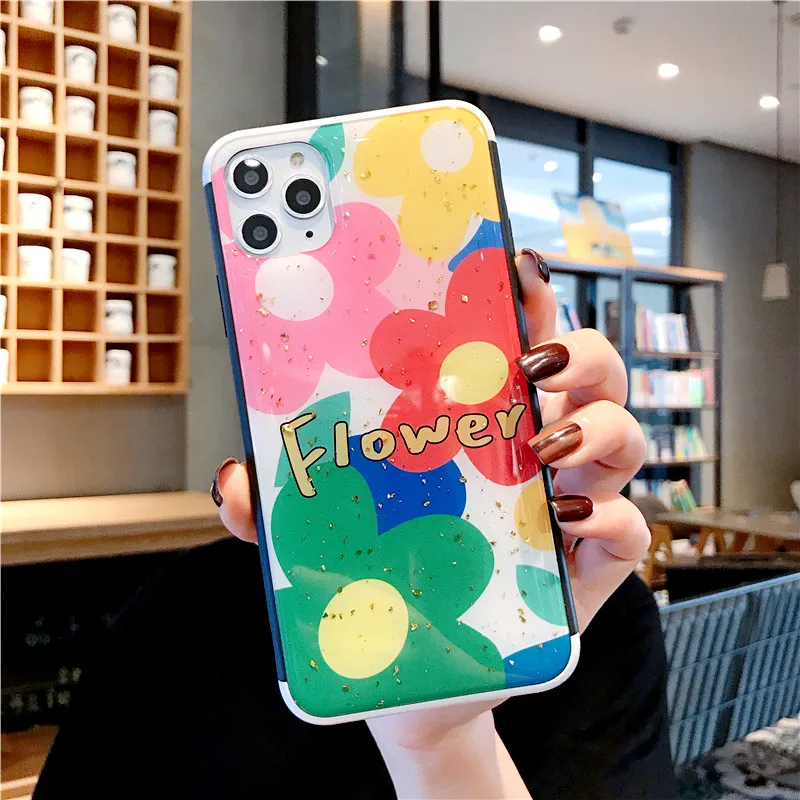 Luxury Glitter Flower Soft Silicone Case For iPhone 11Pro X XS Max XR TPU Cover 7 8 6 6s Plus 10 cases Coque |